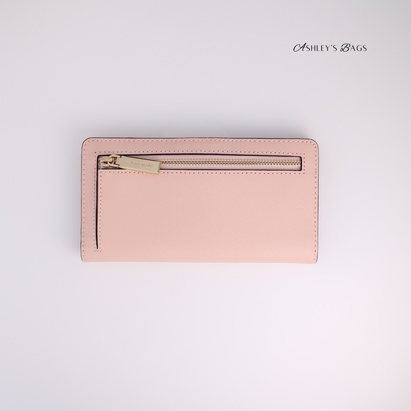 Kate Spade Madison Large Slim Bifold Wallet In Conch Pink - Picture 2 of 4